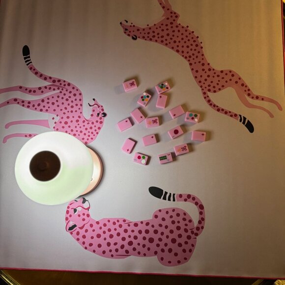 Bespoke Mahjong Flirty Pink Leopards Mahjong Game Mat - Picture 3 of 4